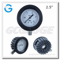 High quality stainless steel 2.5inch lower mount analog pressure gauge with rubber